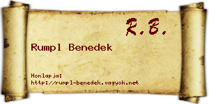 Rumpl Benedek névjegykártya